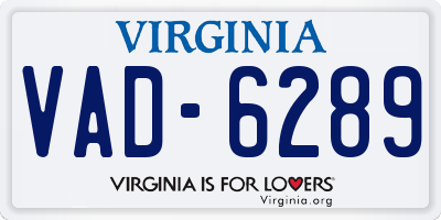 VA license plate VAD6289