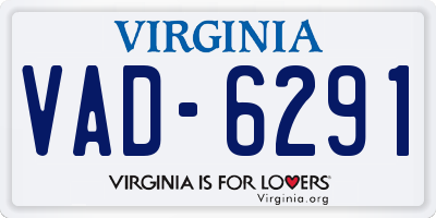 VA license plate VAD6291