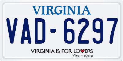 VA license plate VAD6297