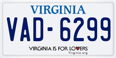 VA license plate VAD6299