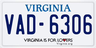 VA license plate VAD6306