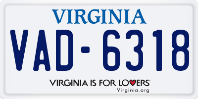 VA license plate VAD6318