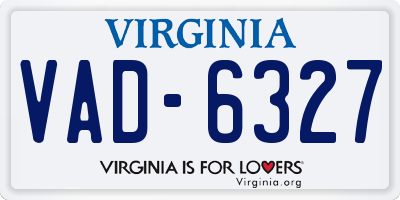VA license plate VAD6327