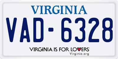 VA license plate VAD6328