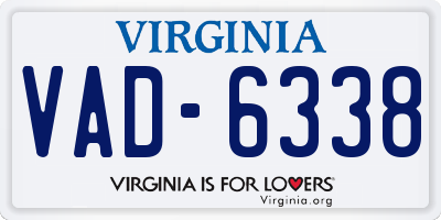 VA license plate VAD6338