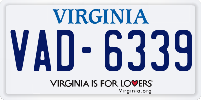 VA license plate VAD6339