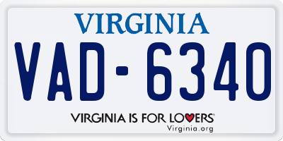 VA license plate VAD6340
