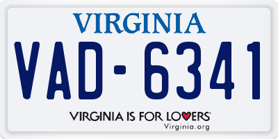 VA license plate VAD6341