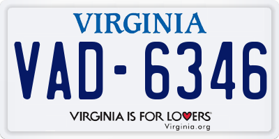 VA license plate VAD6346