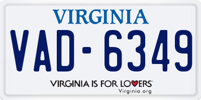 VA license plate VAD6349
