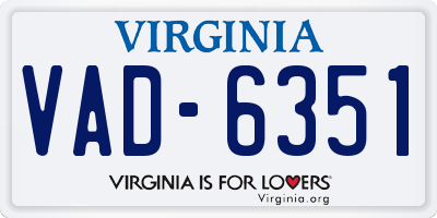 VA license plate VAD6351
