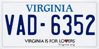 VA license plate VAD6352