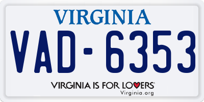 VA license plate VAD6353
