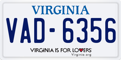 VA license plate VAD6356