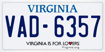 VA license plate VAD6357