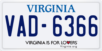 VA license plate VAD6366