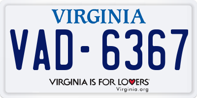 VA license plate VAD6367