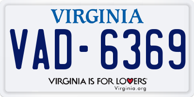 VA license plate VAD6369