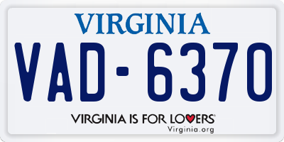 VA license plate VAD6370