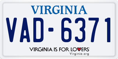 VA license plate VAD6371