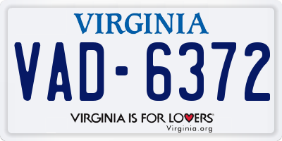 VA license plate VAD6372