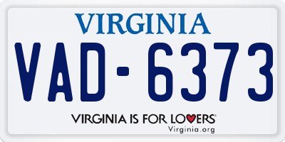 VA license plate VAD6373