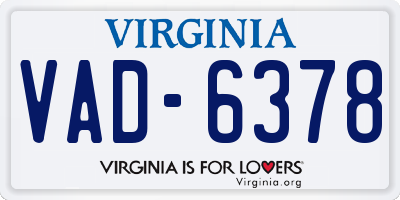 VA license plate VAD6378