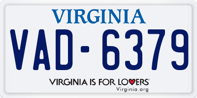 VA license plate VAD6379