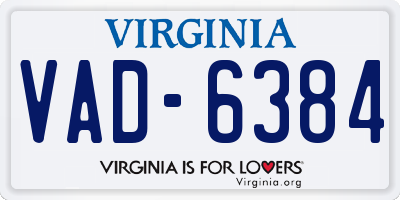VA license plate VAD6384