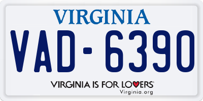 VA license plate VAD6390