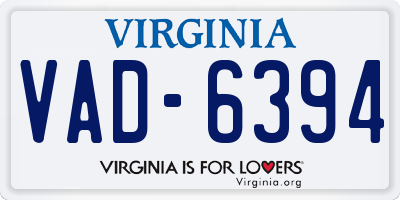 VA license plate VAD6394