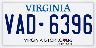 VA license plate VAD6396