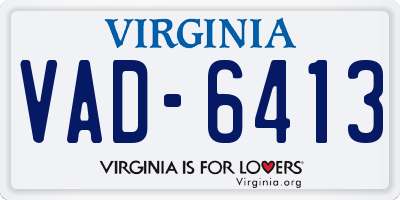 VA license plate VAD6413