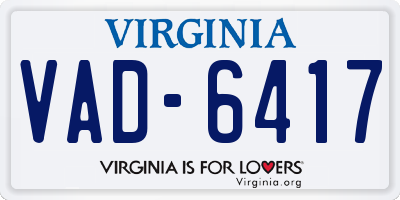 VA license plate VAD6417