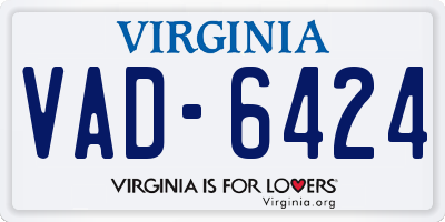 VA license plate VAD6424