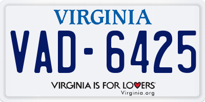 VA license plate VAD6425
