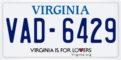 VA license plate VAD6429