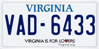 VA license plate VAD6433