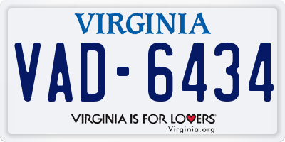 VA license plate VAD6434