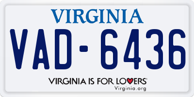 VA license plate VAD6436