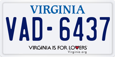 VA license plate VAD6437