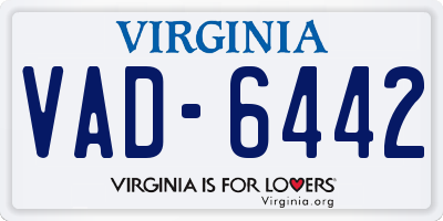 VA license plate VAD6442