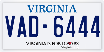 VA license plate VAD6444