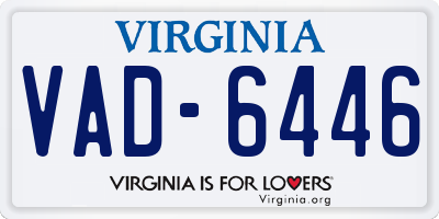 VA license plate VAD6446