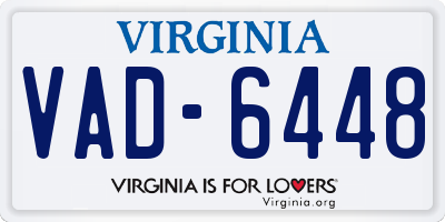 VA license plate VAD6448