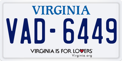 VA license plate VAD6449