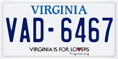 VA license plate VAD6467