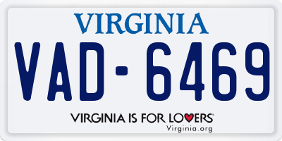 VA license plate VAD6469