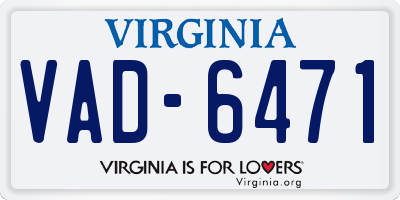 VA license plate VAD6471