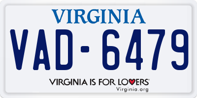 VA license plate VAD6479
